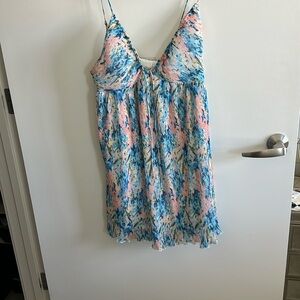 Abercrombie & Fitch Plisse rushed dress blue size medium